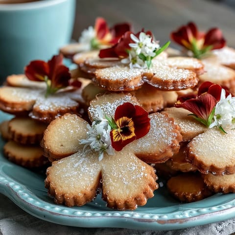 Flower Shaped Shortbread Cookies