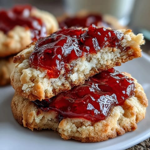 Fresh Strawberry Jam Cookies