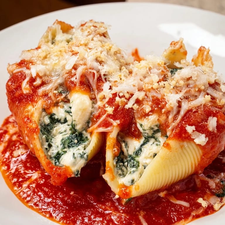 The bubbling mozzarella on top of these Stuffed Shells promises a flavorful, cheesy Italian dinner.