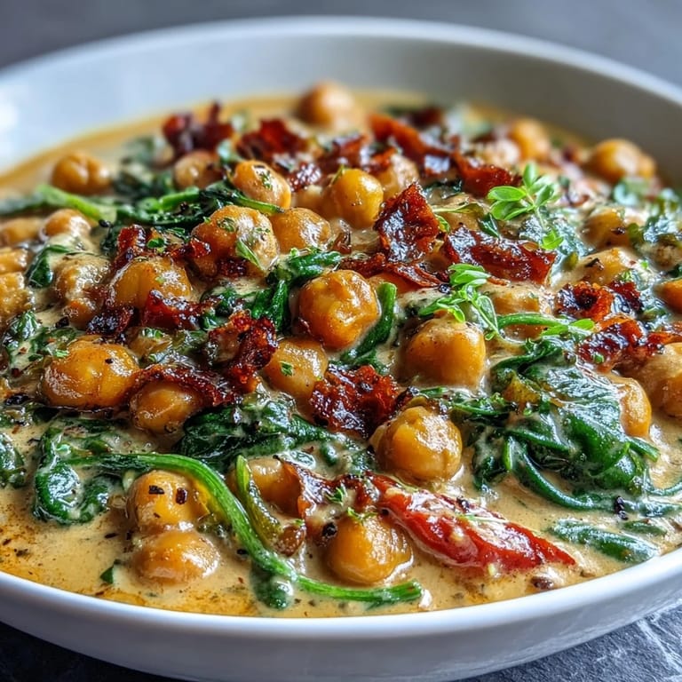 Tender chickpeas in a rich, warm chickpea curry, perfect served with fluffy rice.