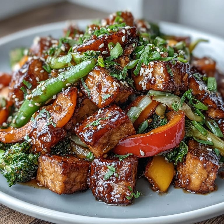Quick and easy Vegetable Tempeh Stir-Fry bursting with freshness and plant-based protein.