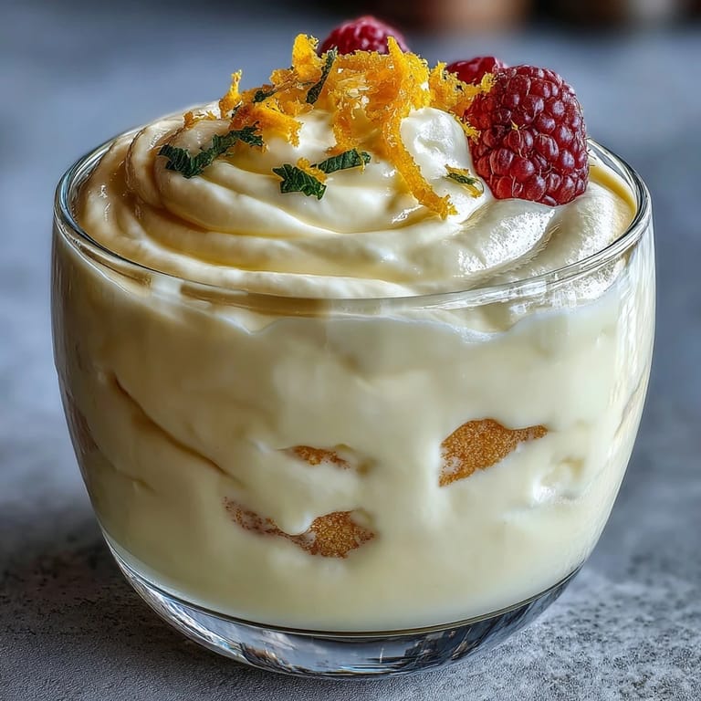 Creamy Lemon Fool dessert served in elegant glass cups with a lemon twist garnish and crumbled shortbread biscuits.