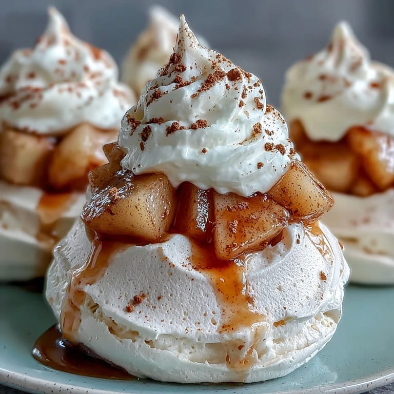 Festive Mini Hot Toddy Pavlovas garnished with cinnamon and lemon zest, perfect with hot tea.