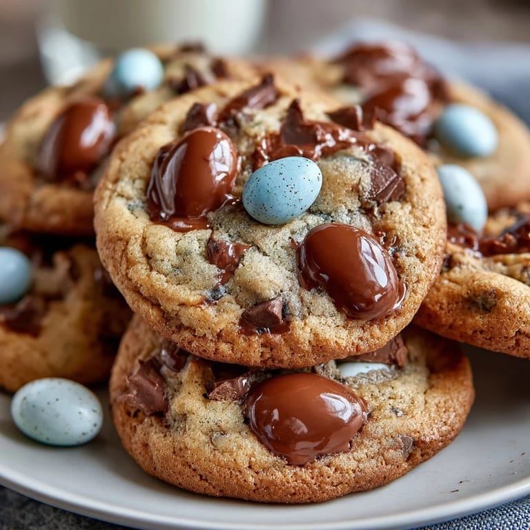 2. Soft, chewy Easter cookies loaded with Cadbury Mini Eggs and chocolate chips for a festive springtime treat.  