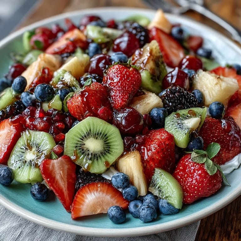 Colorful fruit arrangement featuring grapes, mango, and orange slices paired with tangy lemon-yogurt dip—perfect for spring brunches or picnics.