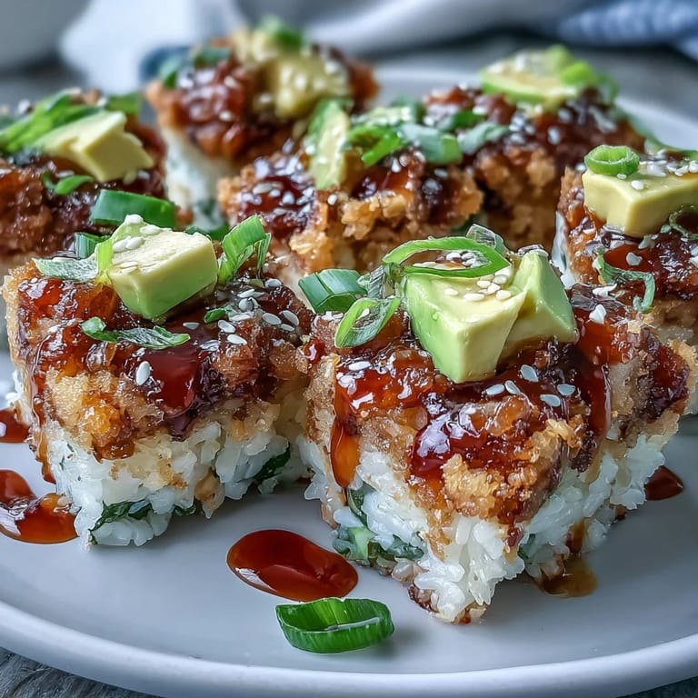 Deconstructed crispy rice salad with fresh tuna, cool cucumber, and a sesame drizzle.